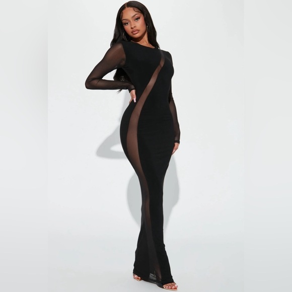 Fashion Nova Black Lydia maxi dress size small - Picture 1 of 3